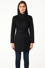 Load image into Gallery viewer, Belted Winter Coat | High Neck Collar | Minimalist Silhouette