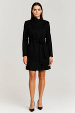 Load image into Gallery viewer, Belted Winter Coat | High Neck Collar | Minimalist Silhouette