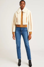 Load image into Gallery viewer, Fleece Bomber Jacket | Contrast Trim | Turn-Down Collar