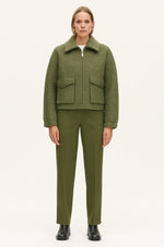 Load image into Gallery viewer, Cropped Textured Jacket | Zip Front | Utility Pockets | Modern Urban Style