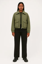 Load image into Gallery viewer, Cropped Textured Jacket | Zip Front | Utility Pockets | Modern Urban Style