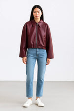 Load image into Gallery viewer, Métier Faux Leather Jacket | Cropped Modern Fit | Zip Front Design