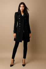 Load image into Gallery viewer, Wool Blend Double-Breasted Coat | Slim Fit | Structured Winter Design