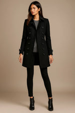 Load image into Gallery viewer, Wool Blend Double-Breasted Coat | Slim Fit | Structured Winter Design