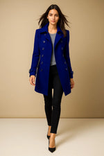 Load image into Gallery viewer, Wool Blend Double-Breasted Coat | Slim Fit | Structured Winter Design