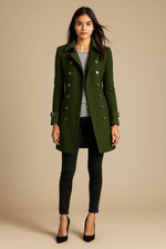 Load image into Gallery viewer, Wool Blend Double-Breasted Coat | Slim Fit | Structured Winter Design