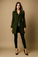 Load image into Gallery viewer, Wool Blend Double-Breasted Coat | Slim Fit | Structured Winter Design