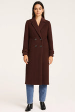 Load image into Gallery viewer, Fondamentale Wool Blend Long Coat | Double-Breasted Classic Fit | Winter Elegance
