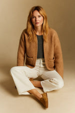 Load image into Gallery viewer, Wool Blend Cardigan Jacket | Boxy Fit | Textured Knit Finish