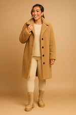 Load image into Gallery viewer, Fondamentale Long Teddy Coat | Soft Textured Finish