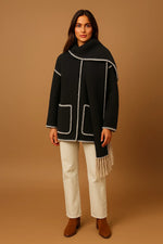 Load image into Gallery viewer, Fondamentale Fringe Detail Coat | Relaxed Fit