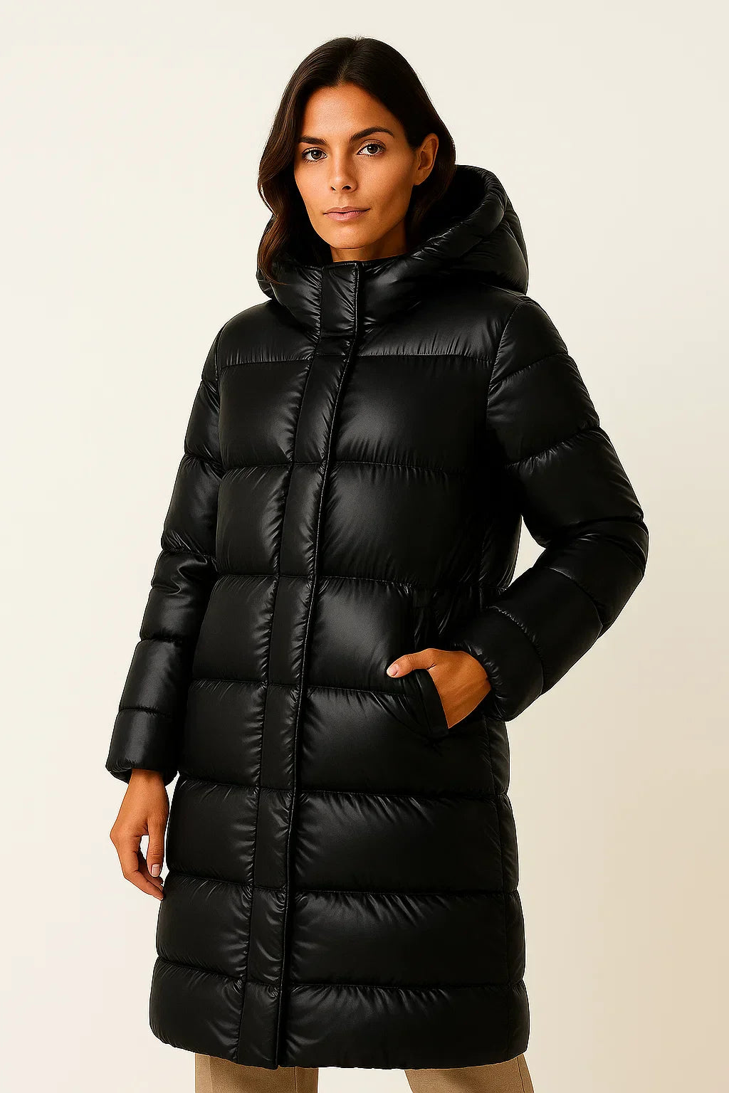 Manteau Long Doudoune Femme | Design Quilté avec Capuche | Hiver Isolé