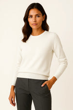 Load image into Gallery viewer, Women's O-Neck Sweater | Wool Blend Knit | Regular Fit