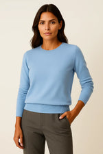 Load image into Gallery viewer, Women's O-Neck Sweater | Wool Blend Knit | Regular Fit