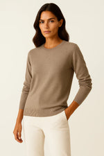 Load image into Gallery viewer, Women's O-Neck Sweater | Wool Blend Knit | Regular Fit