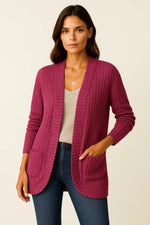 Load image into Gallery viewer, Ribbed Knit Cardigan | Open Front | Soft Casual Fit