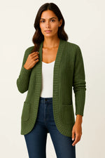 Load image into Gallery viewer, Ribbed Knit Cardigan | Open Front | Soft Casual Fit