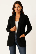 Load image into Gallery viewer, Ribbed Knit Cardigan | Open Front | Soft Casual Fit