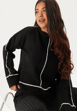 Load image into Gallery viewer, Contrast Stitch Knit Sweater | Relaxed Fit