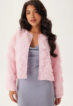 Load image into Gallery viewer, 3D Floral Textured Jacket | Soft Pink | Short Feminine Cut