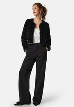 Load image into Gallery viewer, Cropped Faux Fur Jacket | Soft Texture | Elegant Evening Layer