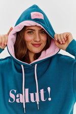 Load image into Gallery viewer, Fondamentale “Salut!” Hoodie | Oversized Fit | Contrast Print