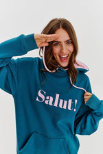 Load image into Gallery viewer, Fondamentale “Salut!” Hoodie | Oversized Fit | Contrast Print