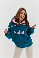 Load image into Gallery viewer, Fondamentale “Salut!” Hoodie | Oversized Fit | Contrast Print