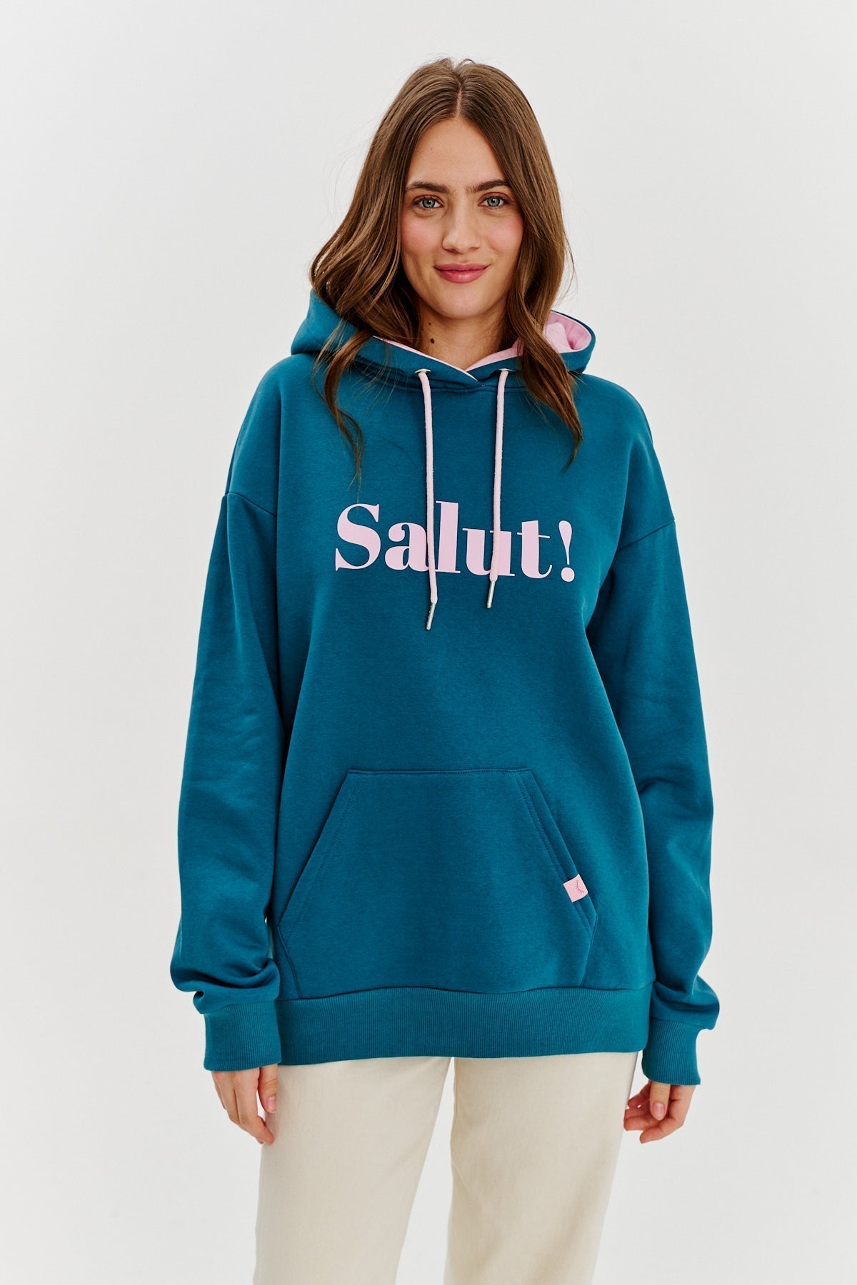 Hoodie “Salut!” | Oversized | Imprimé Contrasté