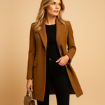 Load image into Gallery viewer, Long Wool Blend Coat | Single-Breasted | Modern Tailored Silhouette