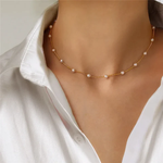 Load image into Gallery viewer, Clarté Mini Pearl Choker Necklace | Adjustable | Heart Motif | Amouvelle