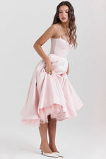 Load image into Gallery viewer, Clarté Sweetheart Midi Dress | A-Line Silhouette | Spaghetti Straps
