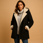 Load image into Gallery viewer, Faux Shearling Hooded Coat | Toggle Closure | Soft Suede Finish