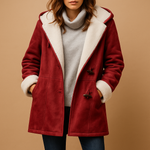 Load image into Gallery viewer, Faux Shearling Hooded Coat | Toggle Closure | Soft Suede Finish