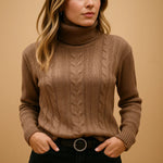 Load image into Gallery viewer, Cable Knit Turtleneck Jumper | Fitted Silhouette | Winter Essential