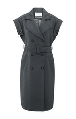 Load image into Gallery viewer, Sleeveless Double-Breasted Blazer Dress | Belted Waist