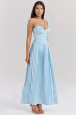 Load image into Gallery viewer, Clarté Pleated Maxi Dress | Corset Bodice | Strapless Silhouette