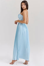 Load image into Gallery viewer, Clarté Pleated Maxi Dress | Corset Bodice | Strapless Silhouette