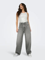 Load image into Gallery viewer, Wide-Leg Grey Jeans | High Waist | Modern Streetwear Denim