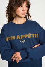 Load image into Gallery viewer, Fondamentale Cotton Sweatshirt | Bon Appétit Print | Relaxed Fit