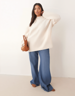 Load image into Gallery viewer, Fondamentale Ribbed Knit Sweater | Cream | Relaxed Silhouette