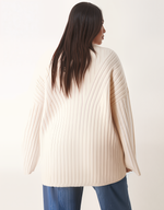 Load image into Gallery viewer, Fondamentale Ribbed Knit Sweater | Cream | Relaxed Silhouette