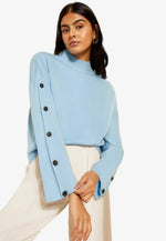 Load image into Gallery viewer, Turtleneck Button Sleeve Sweater | Relaxed Fit | Modern Knit Design
