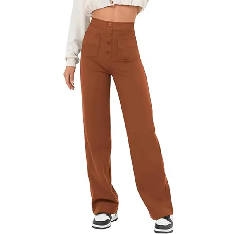 Fondamentale High-Waist Wide-Leg Trousers with Pocket Detailing
