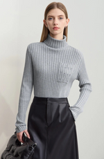 Load image into Gallery viewer, Ribbed Turtleneck Sweater | Soft Cashmere Blend | Fitted Silhouette
