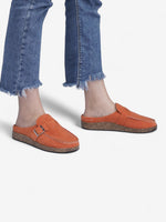 Load image into Gallery viewer, Jada Slip-On Mules | Faux Suede Clogs with Buckle Detail
