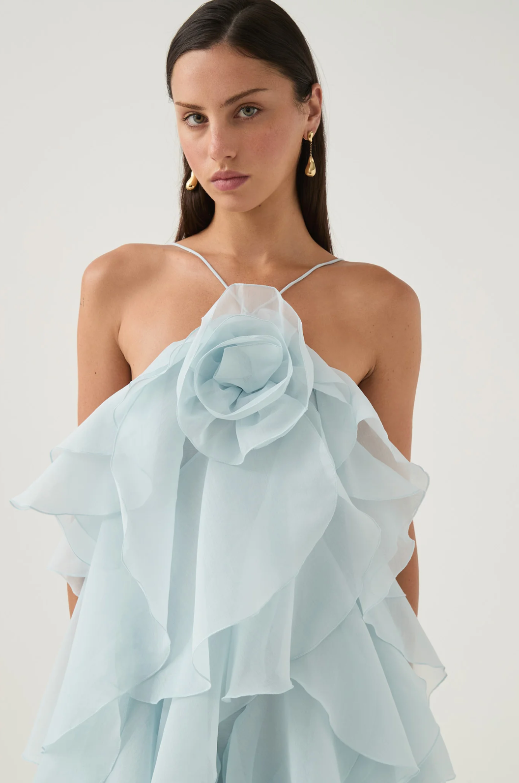 Robe Livora Maxi Ruffle | Halterneck | Chiffon