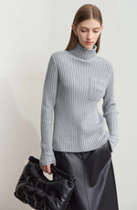 Load image into Gallery viewer, Ribbed Turtleneck Sweater | Soft Cashmere Blend | Fitted Silhouette
