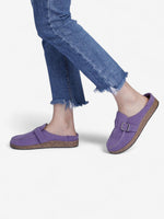 Load image into Gallery viewer, Jada Slip-On Mules | Faux Suede Clogs with Buckle Detail

