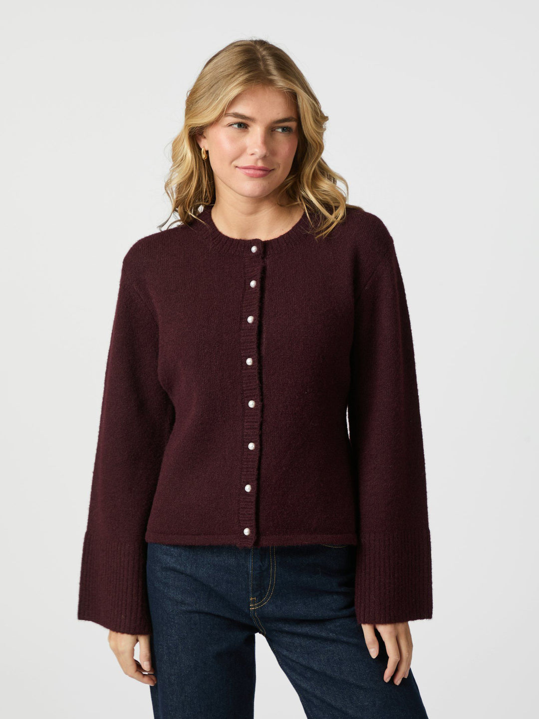 Fondamentale Button Cardigan | Round Neck | Soft Wool Blend